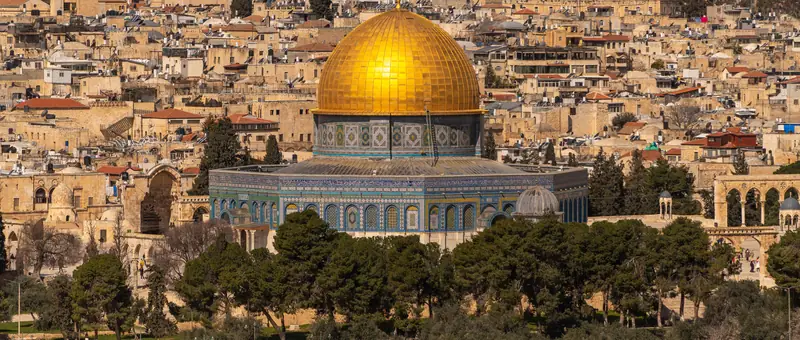 כיפת הסלע והעיר העתיקה בירושלים במבט מהר הזיתים